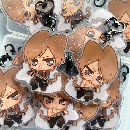 Glitter Double-Sided Leon Keychain Glitter Double-Sided Leon Keychain
